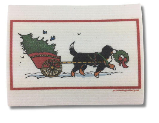 Berner Christmas Tree Cart Swedish Dish Cloth