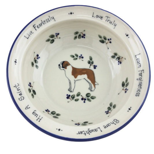 Large Serving Bowl with St. Bernard and Blueberry Pattern