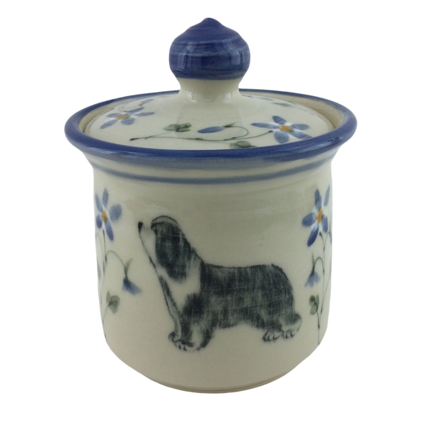 Treat Jar with Bearded Collie