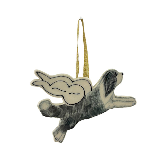 Bearded Collie Angel Ornament